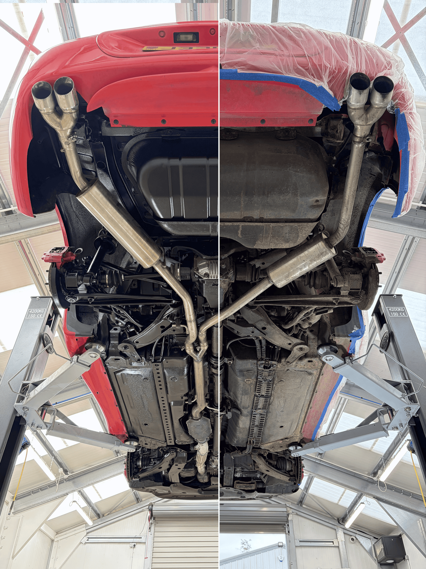 Car underbody dry ice blasting