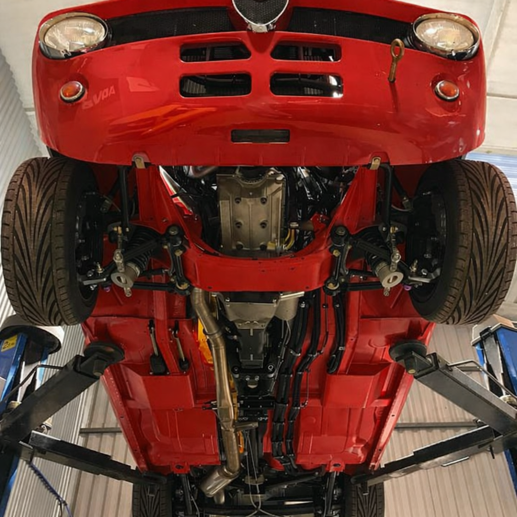 Classic car underside restoration with dry ice blasting