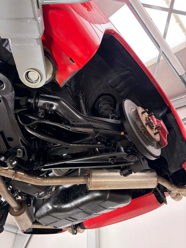 Mitsubishi GTO Subframes after dry ice blasting and underbody protection
