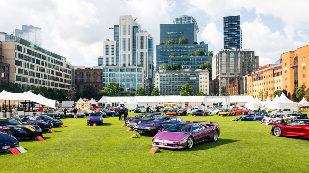 Supercars at concours show on grass